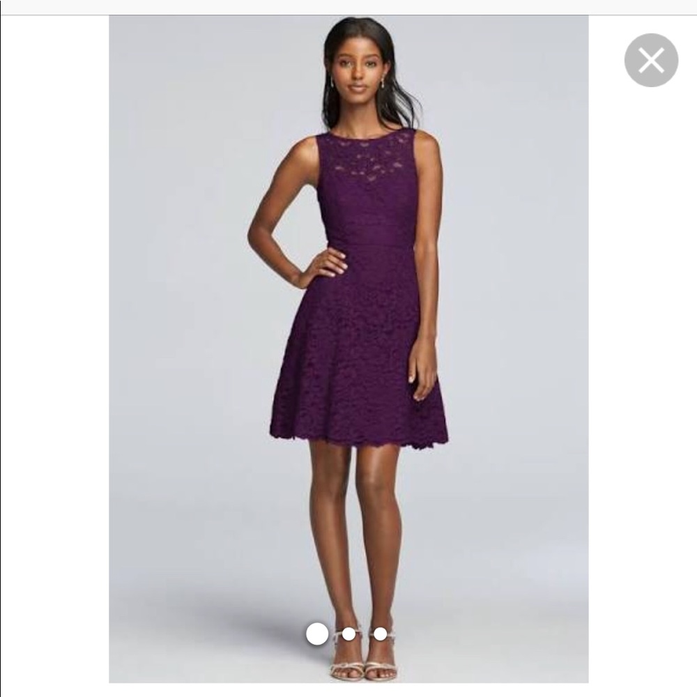 David’s bridal plum short dress